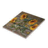 ひまわり素朴蝶バーンドボード タイル (側面)