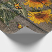 ひまわり素朴蝶バーンドボード ラッピングペーパー (角)