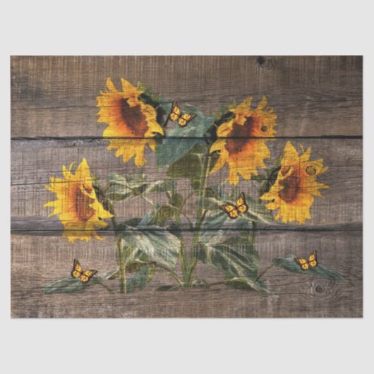 ひまわり素朴蝶バーンドボード 薄葉紙 (正面)