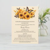 ひまわり素朴蝶ブライダルシャワー 招待状 (スタンド正面)