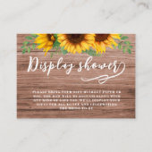 ひまわり素朴表示シャワーブライダルシャワー エンクロージャーカード (正面)