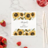 ひまわり素朴誕生日パーティー スタンダードカクテルナプキン (インサイチュ)