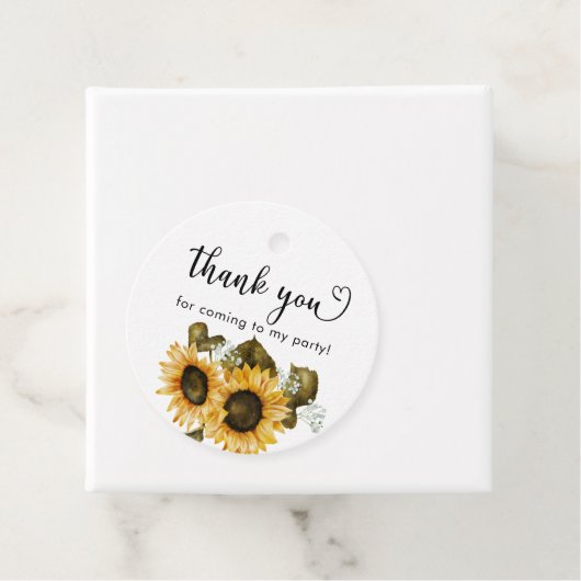 ひまわり素朴誕生日メッセージカード フェイバータグ (インサイチュ)