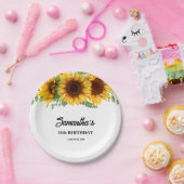ひまわり素朴誕生日 ペーパープレート (パーティー)