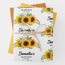 ひまわり素朴誕生日 ラッピングペーパーシート