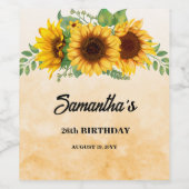 ひまわり素朴誕生日 ワインラベル (シングルラベル)