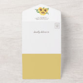 ひまわり素朴象の赤ちゃんシャワー オールインワン招待状 (外側)