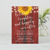 ひまわり素朴赤いバーンドリハ結婚ーサルディナー 招待状 (スタンド正面)