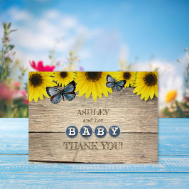 ひまわり素朴赤ちゃんシャワーありがとう 招待状