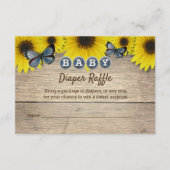 ひまわり素朴赤ちゃんシャワーおむつラッフル エンクロージャーカード (正面)