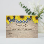 ひまわり素朴赤ちゃんシャワーおむつラッフル エンクロージャーカード (スタンド正面)