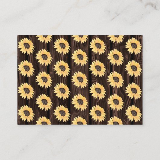 ひまわり素朴赤ちゃんシャワーおむつラッフル エンクロージャーカード (裏面)