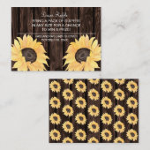 ひまわり素朴赤ちゃんシャワーおむつラッフル エンクロージャーカード (正面/裏面)