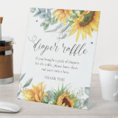 ひまわり素朴赤ちゃんシャワーおむつラッフル 台座サイン (インサイチュ)