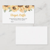 ひまわり素朴赤ちゃんシャワーおむつラッフル 名刺 (正面/裏面)