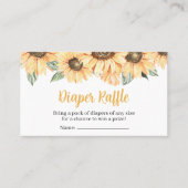 ひまわり素朴赤ちゃんシャワーおむつラッフル 名刺 (正面)