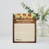 ひまわり素朴赤ちゃんシャワー親アドバイスカード (スタンド正面)