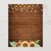 ひまわり素朴赤ちゃんシャワー親アドバイスカード (裏面)