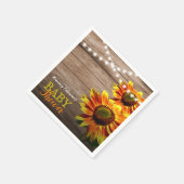 ひまわり素朴赤ちゃんシャワー スタンダードカクテルナプキン (角)