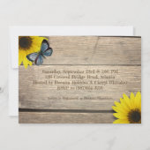 ひまわり素朴赤ちゃんシャワー |少女 招待状 (裏面)