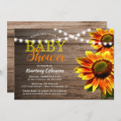 ひまわり素朴赤ちゃんシャワー 招待状 (正面/裏面)