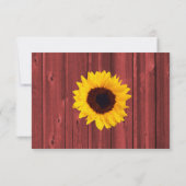 ひまわり素朴赤バーンウッドウェディングRSVPカード 出欠カード (裏面)