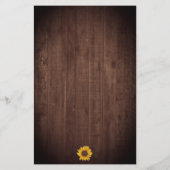 ひまわり素朴金ゴールドドット結婚式招待状 (裏面)