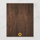 ひまわり素朴金ゴールド幾何学結婚式招待状 (裏面)