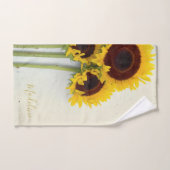 ひまわり素朴金ゴールド黄モダン色 バスタオルセット (ハンドタオル)