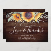 ひまわり素朴開花 |ありがとうございます サンキューカード (正面/裏面)