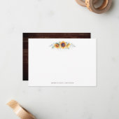 ひまわり素朴開花 |固定 ノートカード (正面/裏面インサイチュ)