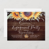 ひまわり素朴開花 | 婚約パーティ招待状 ポストカード (正面/裏面)