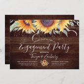 ひまわり素朴開花 |婚約パーティ 招待状 (正面/裏面)