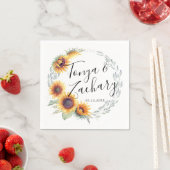 ひまわり素朴開花 | 結婚s スタンダードカクテルナプキン (インサイチュ)