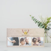 ひまわり素朴鹿〔雄ジカの〕枝角結婚ズサンキュー サンキューカード (スタンド正面)