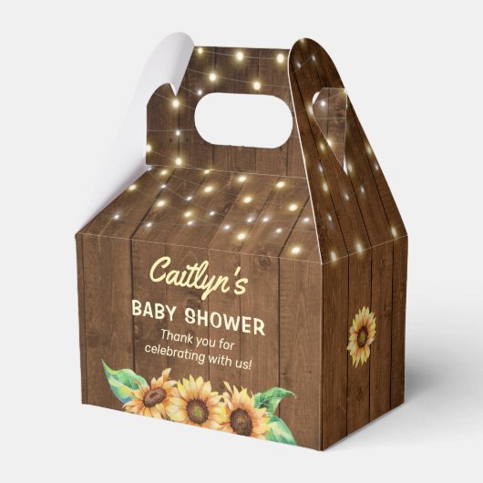 ひまわり素朴黄男女兼用赤ちゃんシャワー フェイバーボックス (裏面サイド)