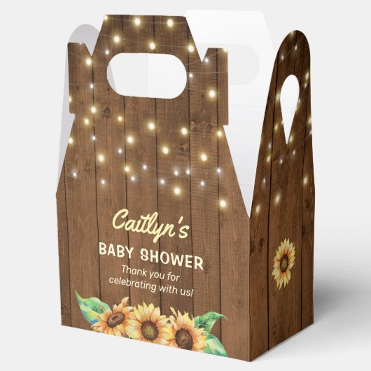 ひまわり素朴黄男女兼用赤ちゃんシャワー フェイバーボックス (オープン)