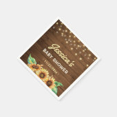 ひまわり素朴黄色の赤男女兼用ちゃんシャワー スタンダードカクテルナプキン (角)