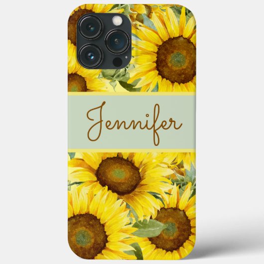 ひまわり素朴黄褐色の水色カスタム Case-Mate iPhoneケース (裏面)