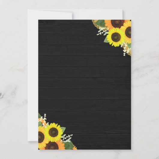 ひまわり素朴黒木弦ライト結婚ズ 招待状 (裏面)