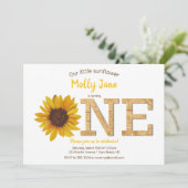 ひまわり素朴1stバースデーガールウォーター色 招待状 (スタンド正面)