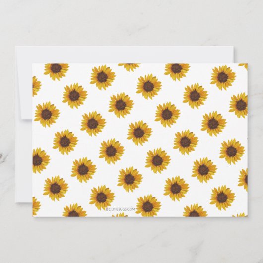 ひまわり素朴1stバースデーガールウォーター色 招待状 (裏面)