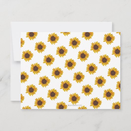 ひまわり素朴1stバースデーガールサンキューカード サンキューカード (裏面)