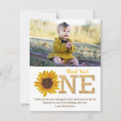 ひまわり素朴1stバースデーガールサンキューカード サンキューカード (正面)
