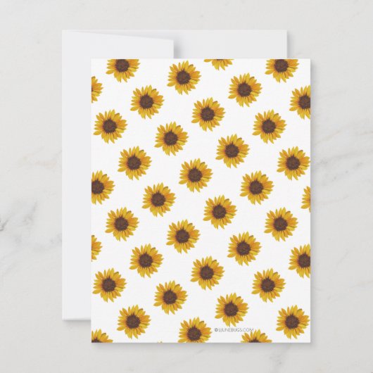 ひまわり素朴1stバースデーガールサンキューカード サンキューカード (裏面)