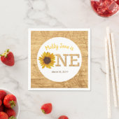 ひまわり素朴1st誕生日ボホウォーター色 スタンダードカクテルナプキン (インサイチュ)