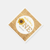 ひまわり素朴1st誕生日ボホウォーター色 スタンダードカクテルナプキン (角)