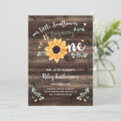 ひまわり素朴1st誕生日招待状 招待状 (スタンド正面)