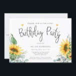 ひまわり素朴90th誕生日パーティー 招待状<br><div class="desc">このおもしろいデザインはあなたの特別なイベントに最適である。このデザインは、スクリプトレタリング、ひまわり、ハートを持つ白い背景をお洒落特徴とする。アートワーク/グラフィックReachDreams.etsy.com</div>