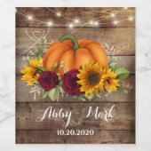 ひまわり素朴、かぼちゃとバラワインラベル ワインラベル (シングルラベル)